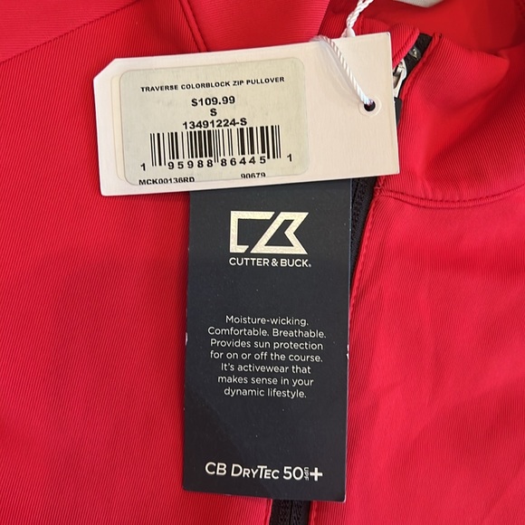 NWT Cincinnati Bearcats Red Cutter and Buck Traverse Colorblock 1/4 zip … - Picture 5 of 11